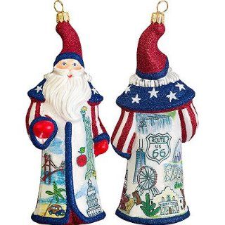 Glitterazzi International America Santa Ornament   Frontgate   Christmas Tree Toppers