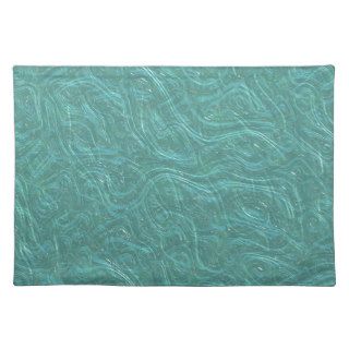 Turquoise Etched Glass. Retro Vintage Pattern Placemat