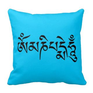 Om Mani Padme Hum Hindu Buddhist Yoga Meditation Throw Pillows