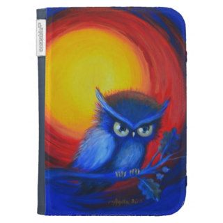Kindle Case "Jewel Tone Vortex with Owl"