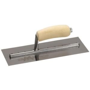 12 in. x 4 in. Stainless Steel Curved Wood Handle Finishing Trowel MXS62SS