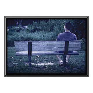 Alone on a Bench (Raw Color) Personalized Announcements