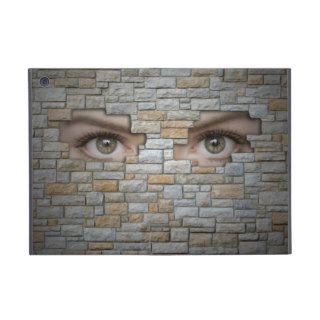 Eyes looking through brick wall iPad mini cases