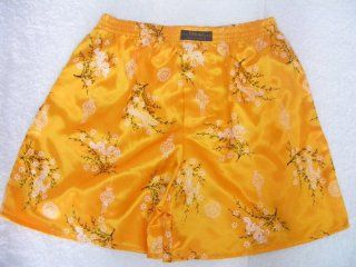 100% Thai Silk Boxer Shorts  Oriental Dragon Design  Yellow color (SIZE 25 27) 