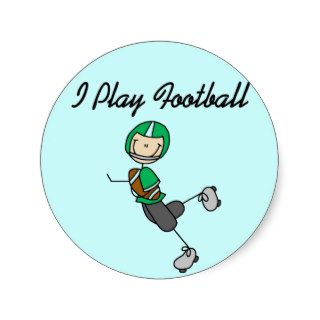Stick Figure Football   Green Tshirts and Gifts Stickers