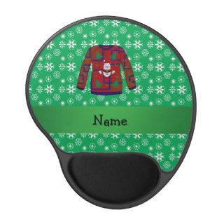 Personalized name ugly christmas sweater snowflake gel mouse mats