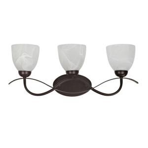 Chloe Lighting Transitional 3 Light Oil Rubbed Bronze Bath Vanity Wall Fixture with Alabaster Glass Sahde CH0195 ORB BL3