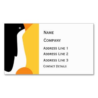 Emperor Penguin Cartoon Bookmark or Business Card