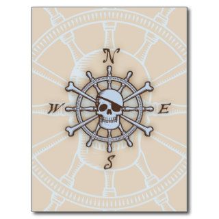 Ship's Wheel Compass Rose Post Card