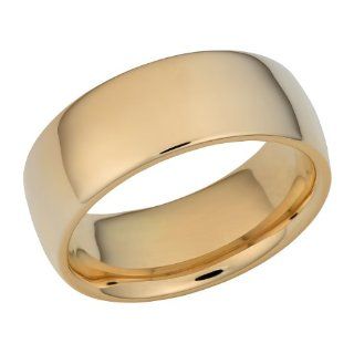 14kt Yellow Gold 8mm Comfort Fit Wedding Band Jewelry