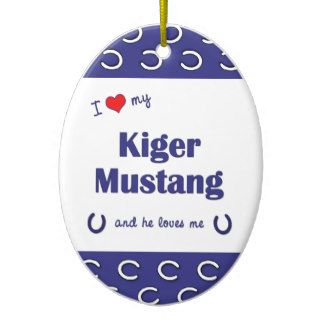 I Love My Kiger Mustang (Male Horse) Christmas Ornament