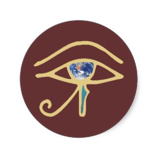 Eye Of Earth gold Round Stickers