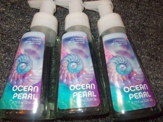 Lot of 3 Bath & Body Works Ocean Pearl Gentle Foaming Anti Bacterial Hand Soap 8.75 Fl Oz Each (Ocean Pearl)  Hand Washes  Beauty
