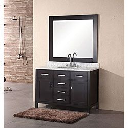 Design Element Design Element 48 inch Newport Modern Bathroom Vanity Set With Mirror Oak Size Single Vanities