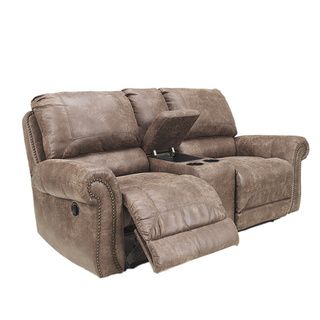 Sb Signature Design By Ashley Oberson Double Reclining Power Loveseat With Console