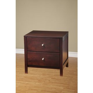 Alpine Furniture American Lifestyle Solana 2 Drawer Nightstand Cappuccino Size 2 drawer