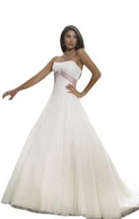 Biggoldapple A line/princess Strapless Court Train Wedding Dress 315x