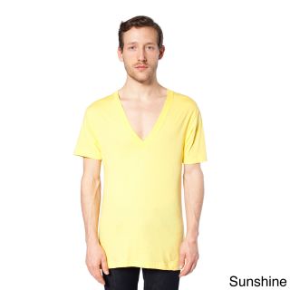 American Apparel American Apparel Unisex Sheer Jersey Deep V neck T shirt Yellow Size XS