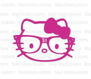 Hello Kitty Nerd Glasses Face Pink Vinyl Decal Sticker CUSTOM 