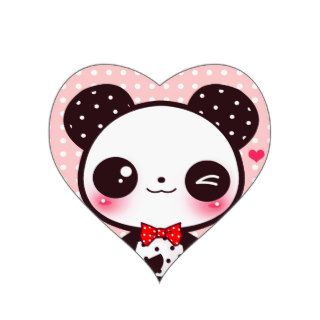 Kawaii panda heart sticker