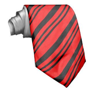 Black on Red Diagonal Stripes Tie