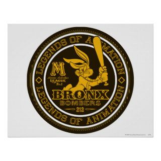 Bugs Bunney Bronx Bomber's Round Logo Print