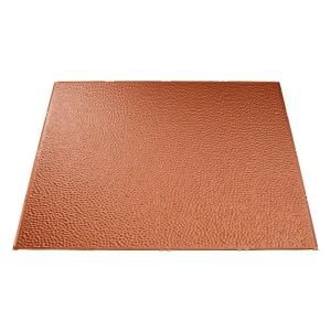 Fasade 4 ft. x 8 ft. Hammered Argent Copper Wall Panel S55 10