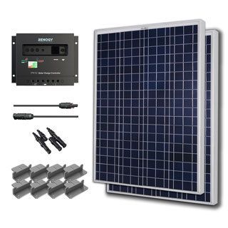 Solar Panel Starter Kit 200w With 2 100w Poly Solar Pan/ 20 Ad Kit/ 30a Chg Con/ Mc4 Br Conn/ Z Br