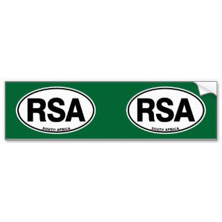 South Africa RSA Oval ID Identification Code Initi Bumper Sticker
