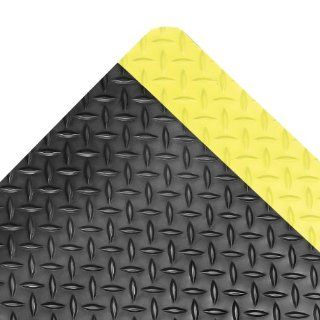 NoTrax Vinyl 479 Cushion Trax Anti Fatigue Mat, for Heavy Traffic Dry Areas, 2' Width x 3' Length x 9/16" Thickness, Black / Yellow Floor Matting