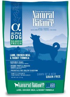 Natural Balance Alpha Grain Free Lamb, Chicken Meal, and Rabbit Formula for Dogs, 5 Pound Bag  Dry Pet Food 