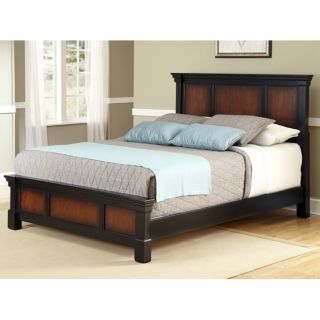 Home Styles The Aspen Rustic Cherry   Black Collection Queen Bed Black Size Queen