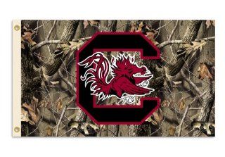 NCAA South Carolina Fighting Gamecocks 3 by 5 Foot Flag with Grommets   Realtree Camo Background  Sports & Outdoors