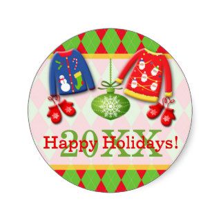Ugly Christmas Sweaters Happy Holidays Sticker