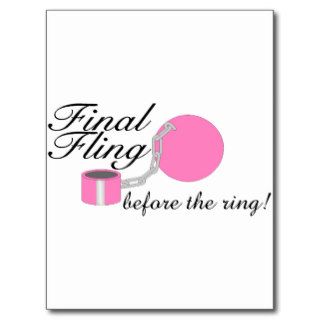 Final Fling Before The Ring Bachelorette Party Postcards