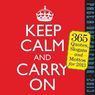 Keep Calm and Carry On Quotes Day to Day Page A day Box / Desk Calendar 2013   Furniture