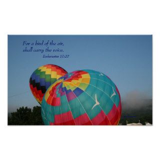 Balloons, birds scripture poster