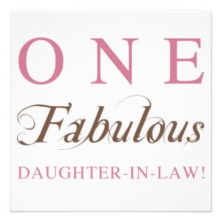 One Fabulous Daughter In Law Gifts Personalized Announcement