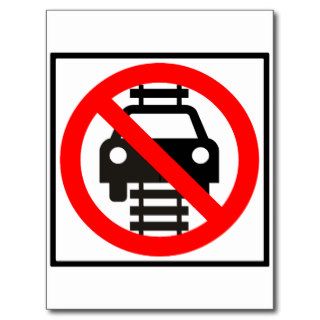 Do Not Drive on Tracks Highway Sign Post Card