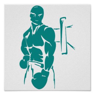 Teal Green Boxing Posters