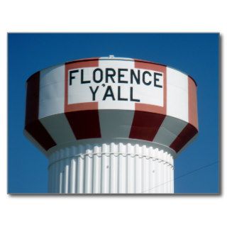 The Famous Florence Y'all Water Tower Postcard