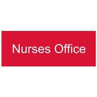 Nurses Office White on Red Engraved Sign EGRE 483 WHTonRed Wayfinding  Business And Store Signs 