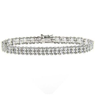Finesque Sterling Silver 1ct TDW Diamond S Link Bracelet Finesque Diamond Bracelets