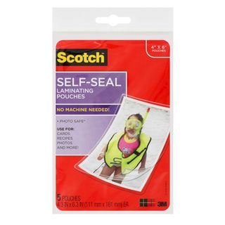 3M 15 Pack Scotch Self Seal Laminating Pouches Photo Size 3M Pouches & Sheets