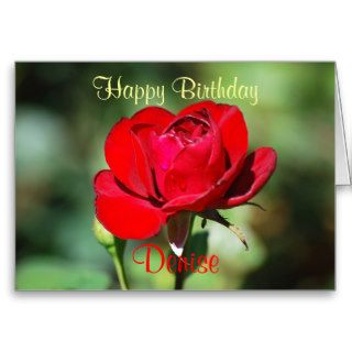 Denise Happy Birthday Red Rose Card