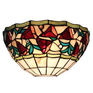 Amora Lighting Tiffany Style 12 inch Floral Wall Sconce Lamp Amora Lighting Tiffany Style