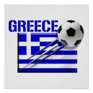 Greece Soccer logo Greek flag football gifts Print
