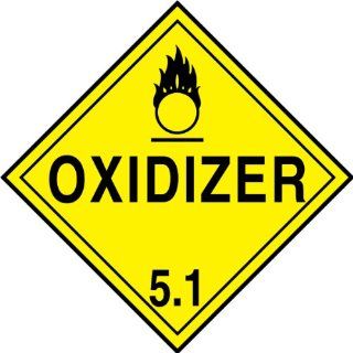 Accuform Signs MPL501VP1 Plastic Hazard Class 5/Division 1 DOT Placard, Legend "OXIDIZER 5.1" with Graphic, 10 3/4" Width x 10 3/4" Length, Black on Yellow Industrial Warning Signs