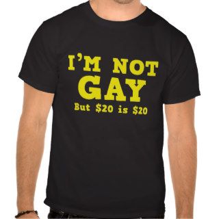 I’m Not Gay. But $20 is $20. T Shirts