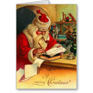 Victorian Santa Christmas Card